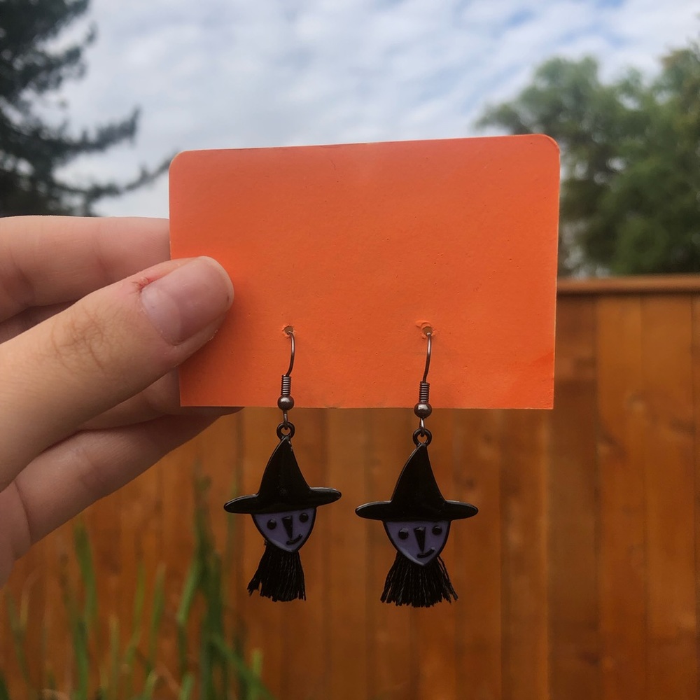 Purple Witch Earrings